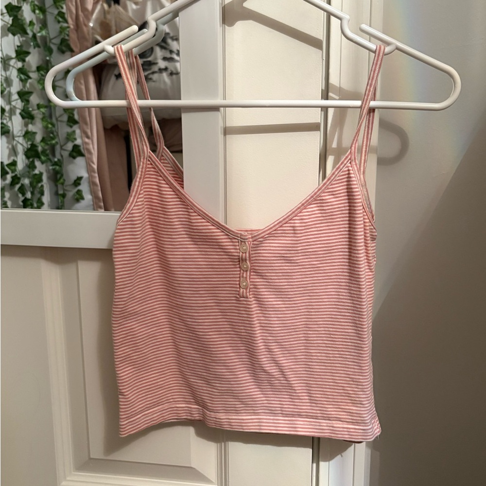 Brandy Melville Stripped Tank w/ Buttons